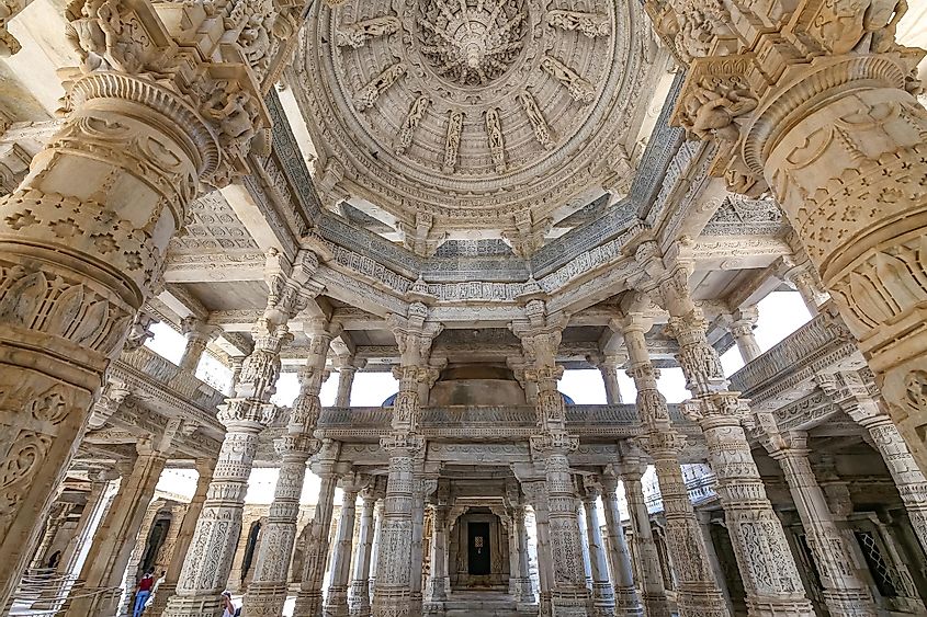 The gorgeous interiors of the Jain Temple in Delwara.