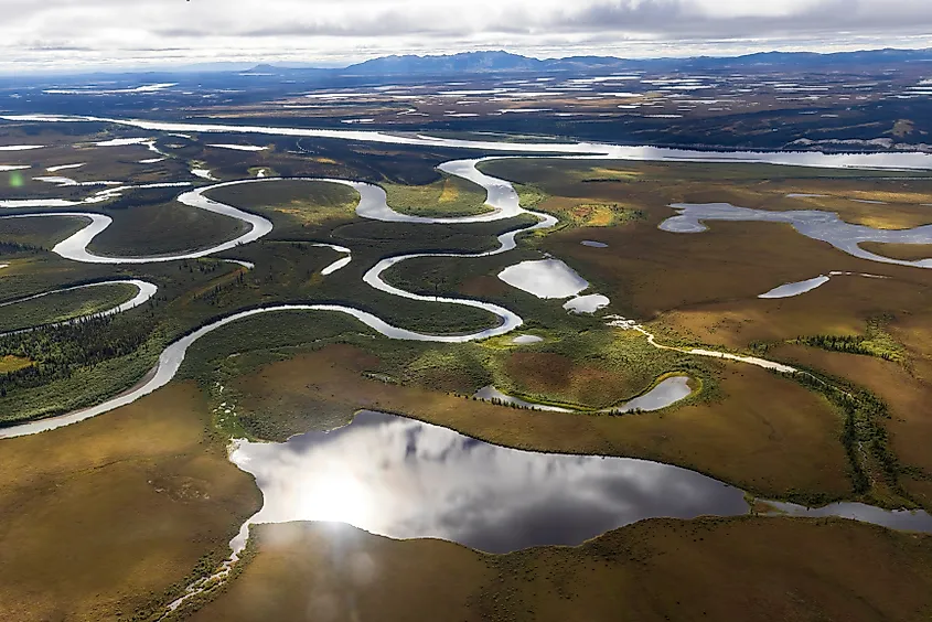 Beautiful aerial landscape of Kobuk Valley National Park in the arctic of Alaska