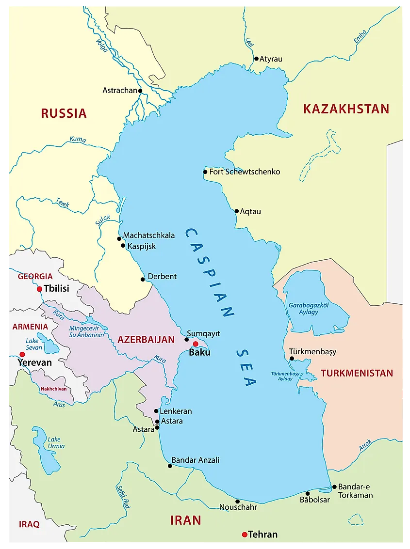 Caspian Sea World Map