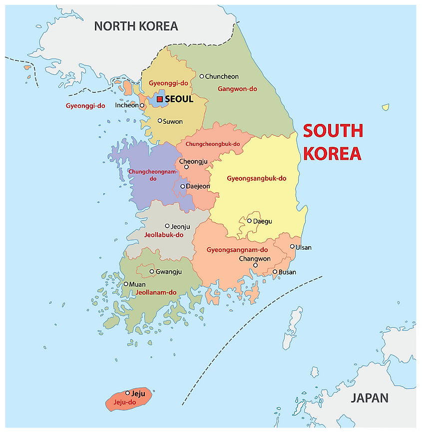 South Korea administrative map