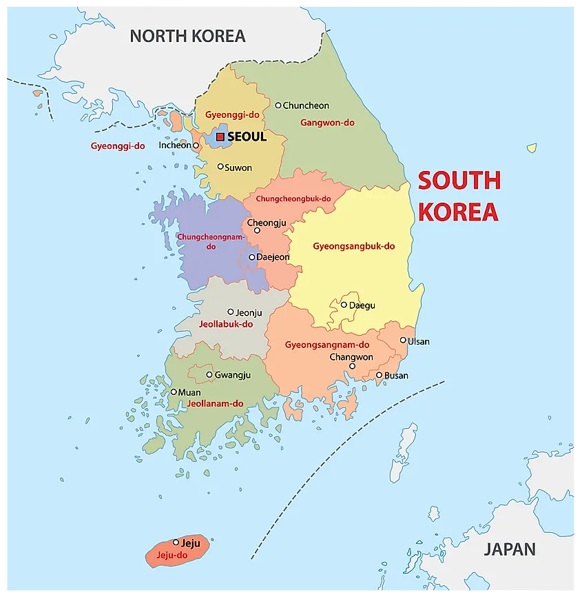 South Korea administrative map