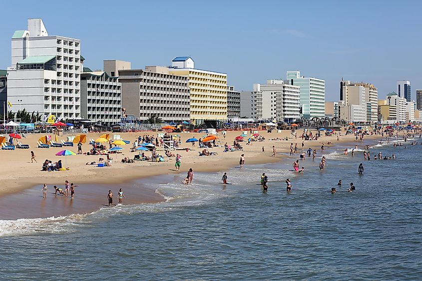 Beachgoers enjoying the sun on Virginia Beach, via Barbara Sauder / Shutterstock.com