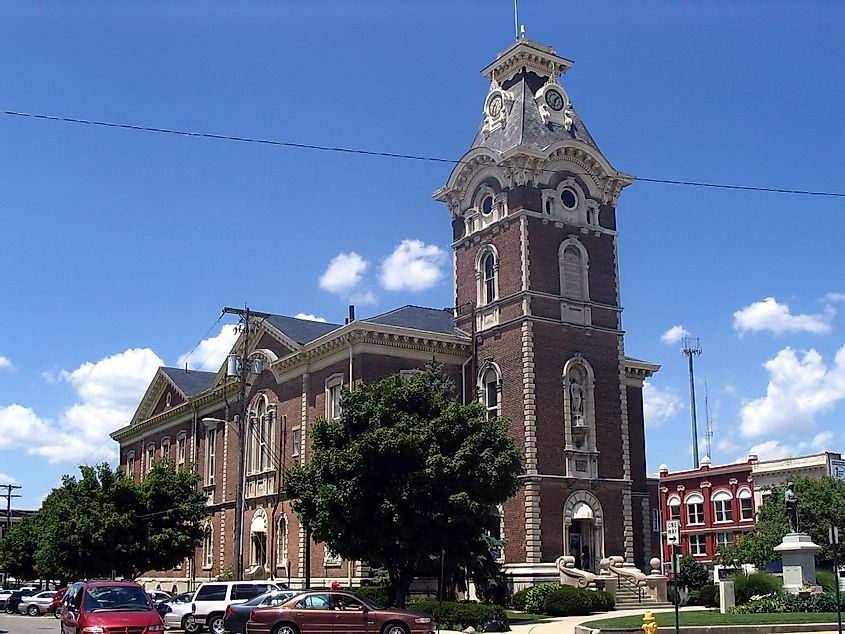 The historic Henry County Courthouse in New Castle, Indiana.