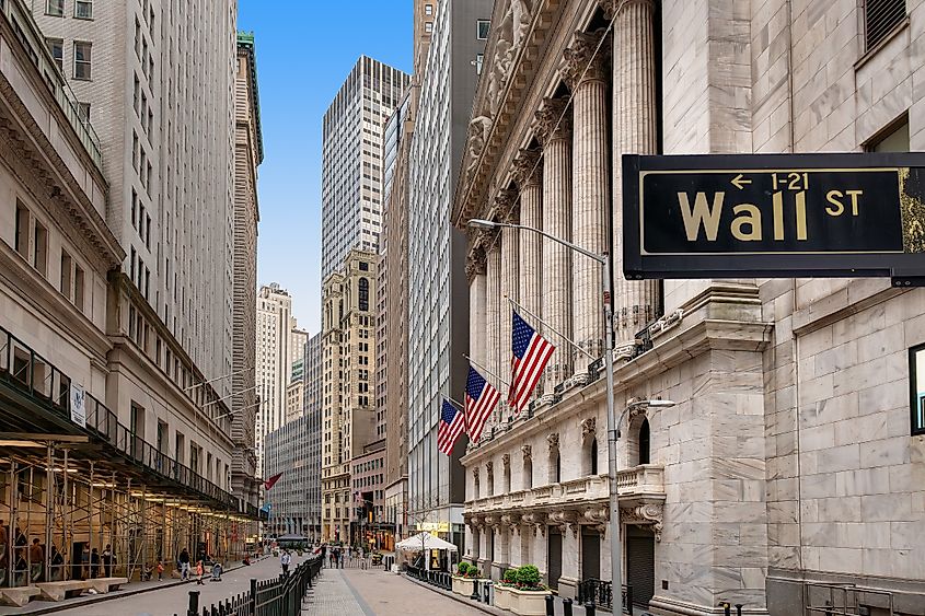 The New York Stock Exchange on Wall Street in New York, NY