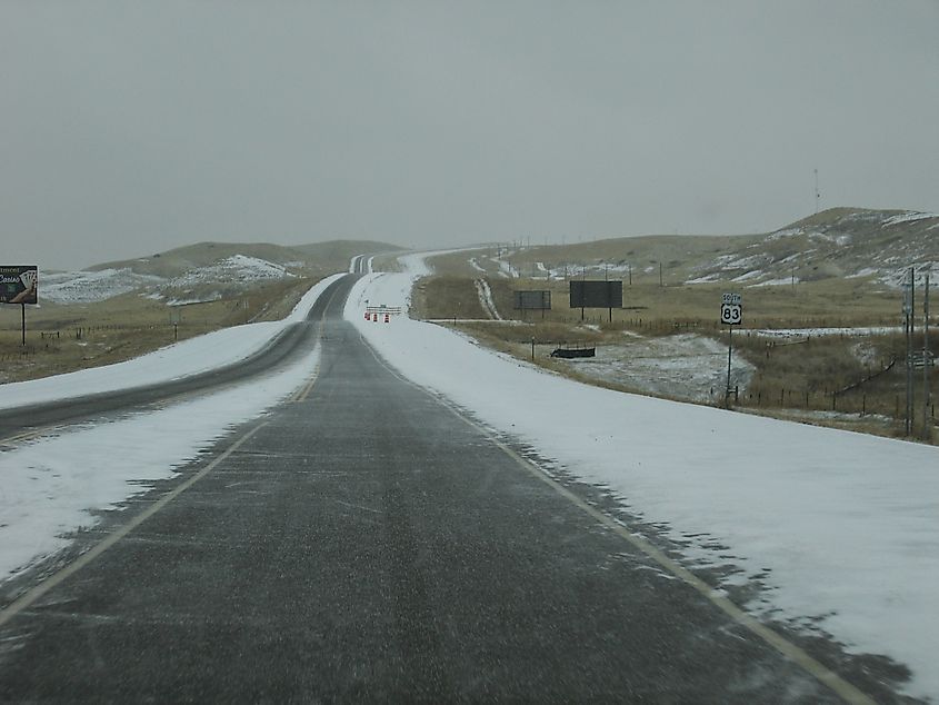 Wintry scene in Fort Pierre.