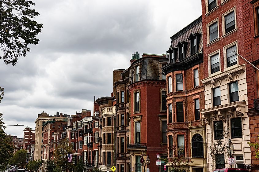 Historic buildings in Beacon Hill, Boston, MA.
