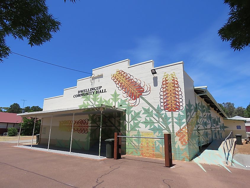 Dwellingup Community Hall, Western Australia. Calistemon, CC BY-SA 4.0 <https://creativecommons.org/licenses/by-sa/4.0>, via Wikimedia Commons