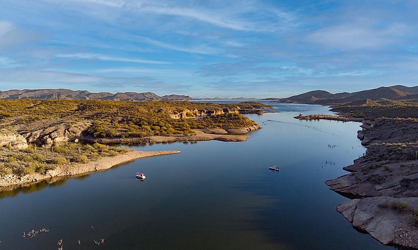 Aerial view of Castle Creek at Lake Pleasant.