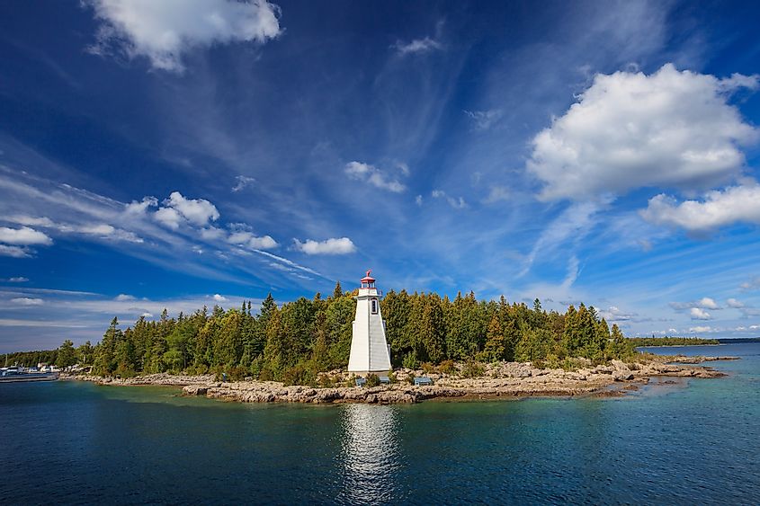 Big Tub Lighthouse located in the Bruce Pininsula of Tobermory, Ontario, Canada.
