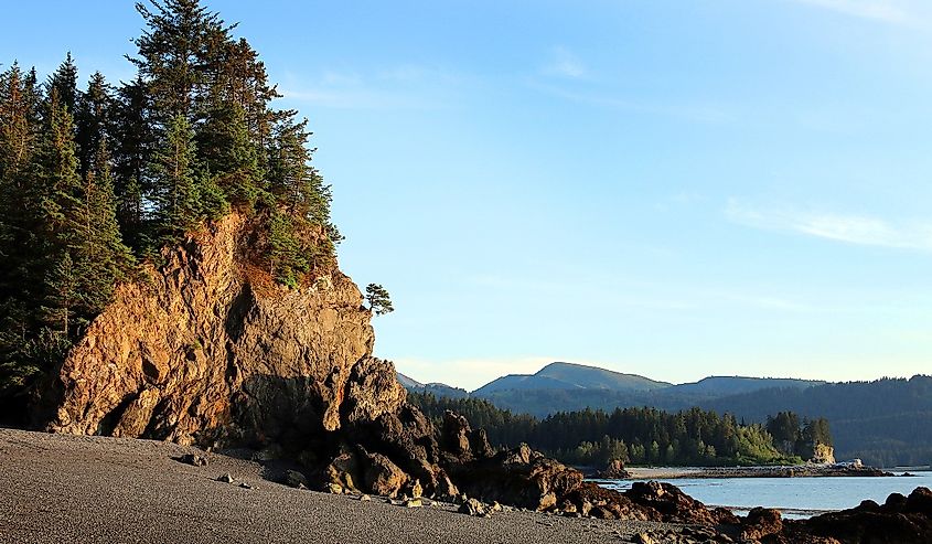 Beach in Seldovia Alaska USA.