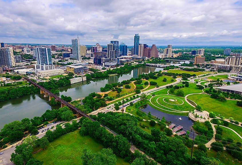 Aerial view of Austin, Texas.