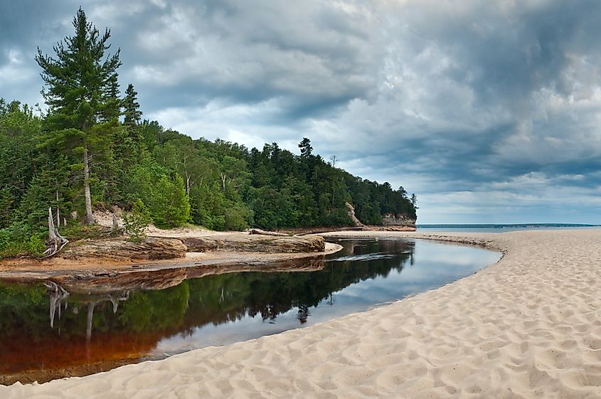 Miners River flowing into Lake Superior taken in Pictured Rocks National Lakeshore, Michigan.