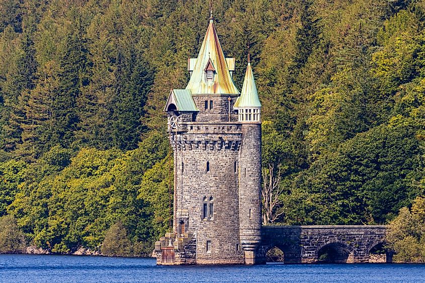 Straining tower in Lake Vyrnwy