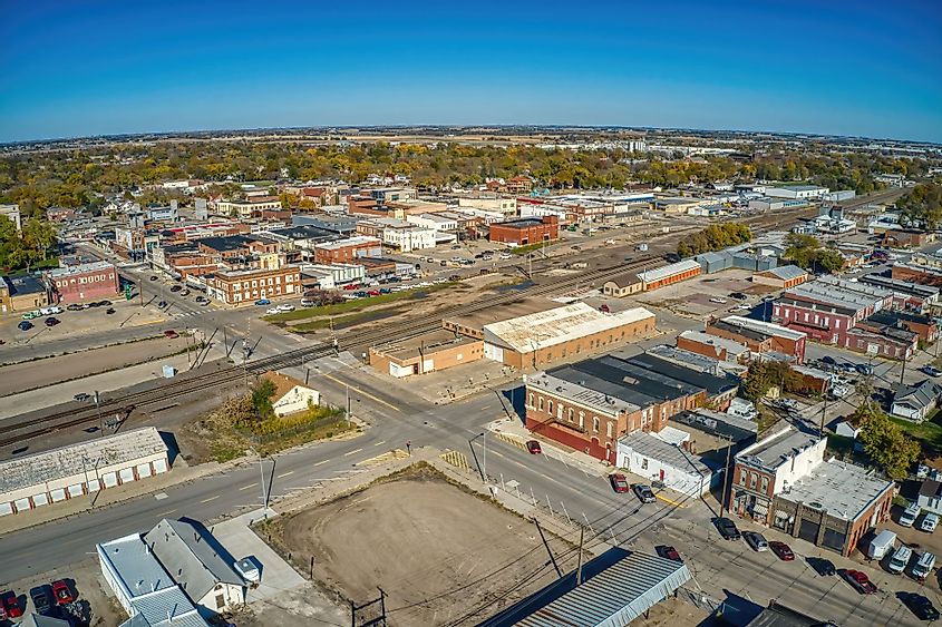 Aerial view of Columbus, Nebraska