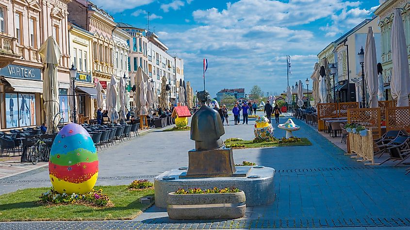 Ivana Brlić-Mažuranić Square in Slavonski Brod, Croatia (Editorial credit: ZdravkoT / Shutterstock.com)