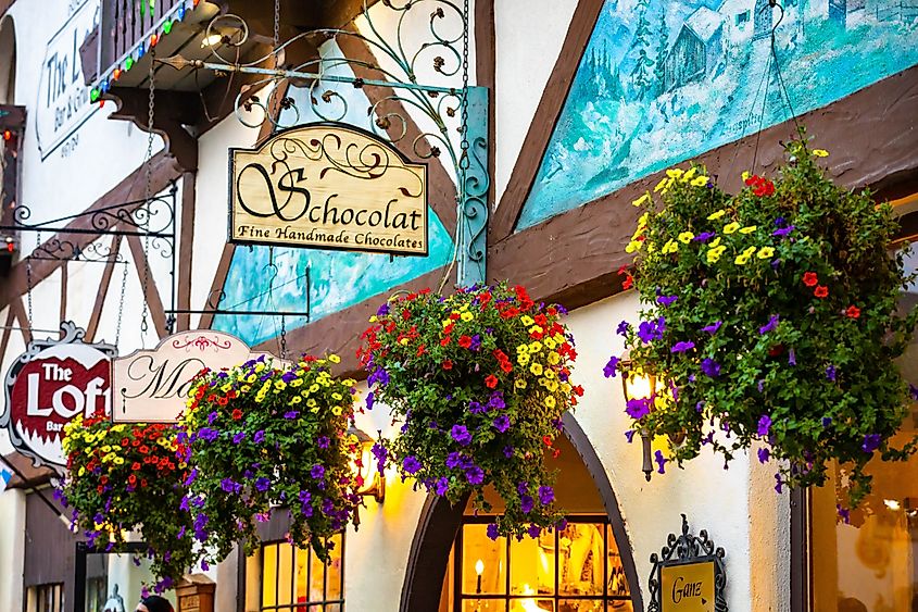 Sign for the Schocolat in Leavenworth, Washington.