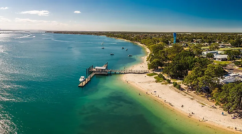 Sailboats and the Bribie Island Bridge, Queensland