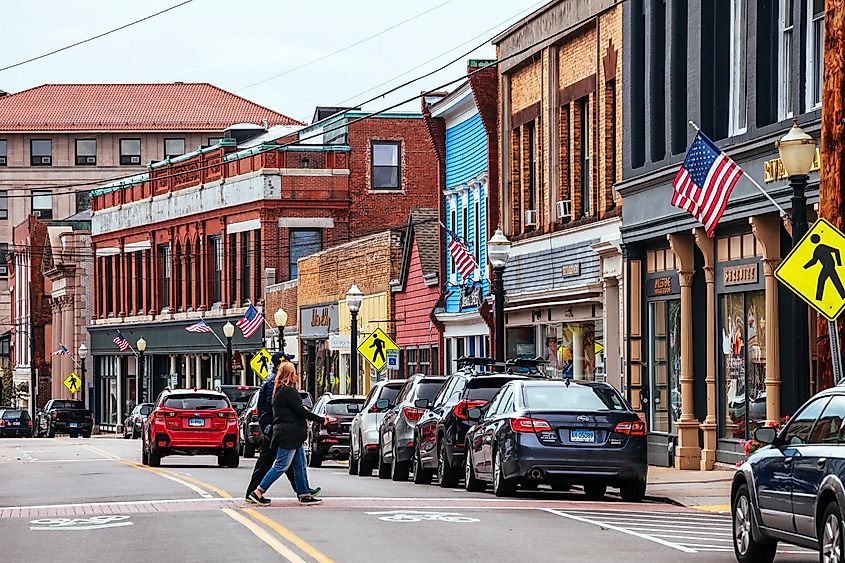 Street view in Westerly, Rhode Island