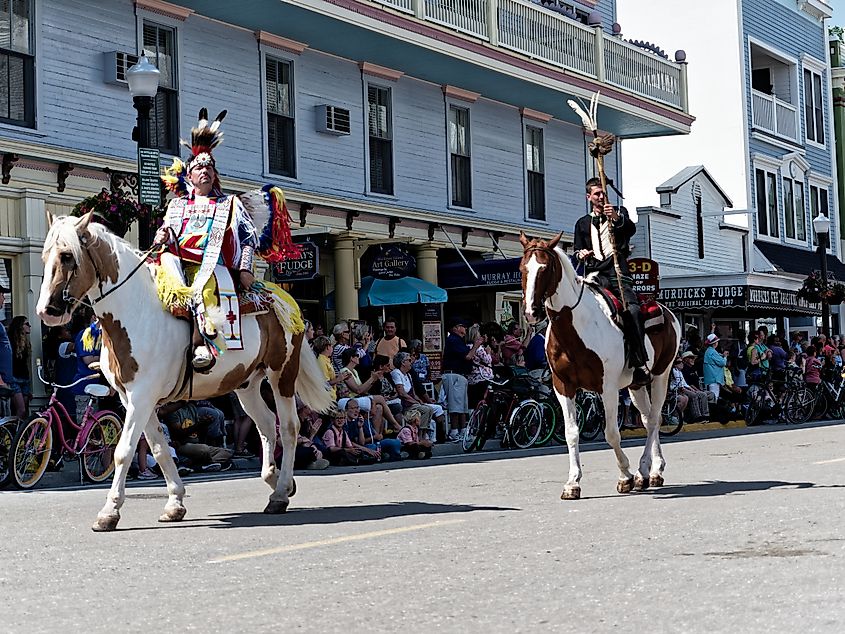 The Lilac Festival Parade in Mackinac Island, Michigan.
