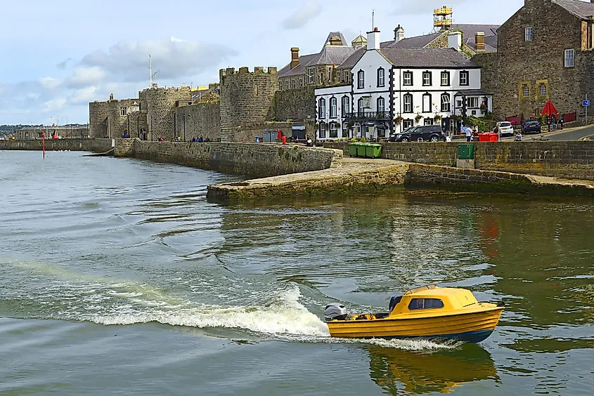 Caernarfon Castle, North Wales, UK. It belongs among Castles and Town Walls of King Edward in Gwynedd - UNESCO World Heritage site.