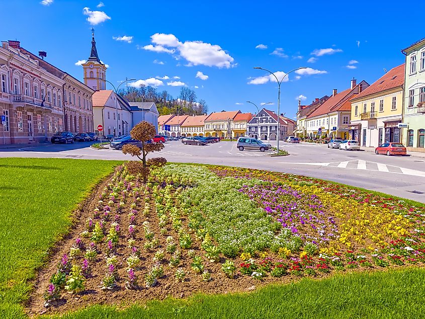 Holy Trinity Square in Pozega, Croatia.