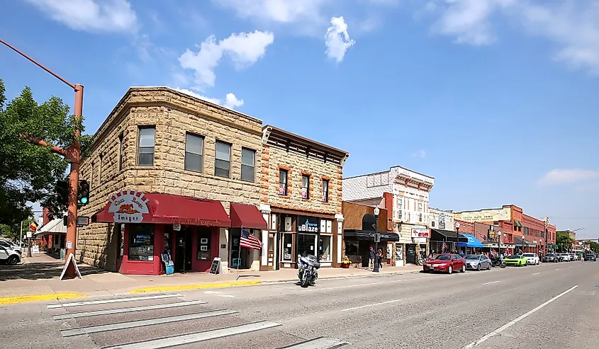 Downtown street in Cody, Wyoming.