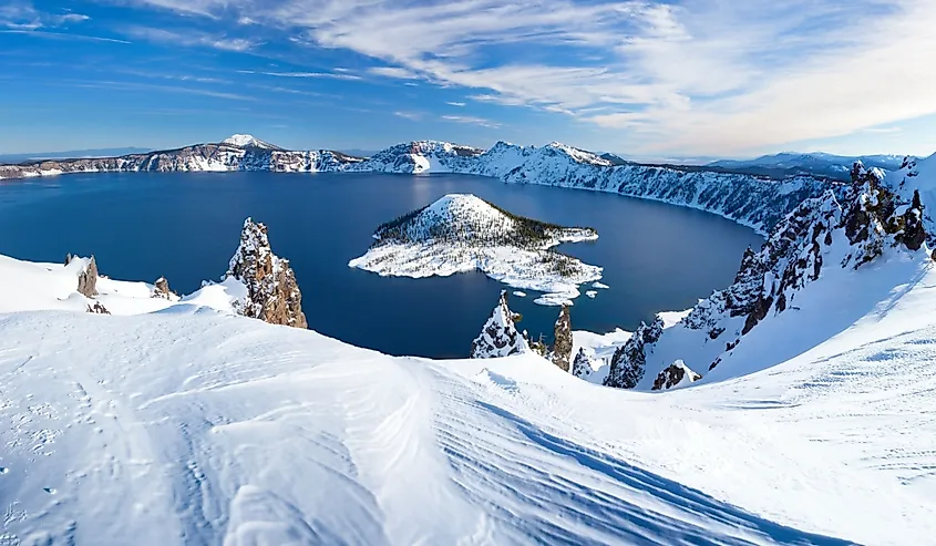 Winter scene at Crater Lake