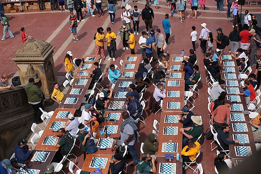 Chess tournaments in central park, New York City. Editorial credit: Steve Edreff / Shutterstock.com