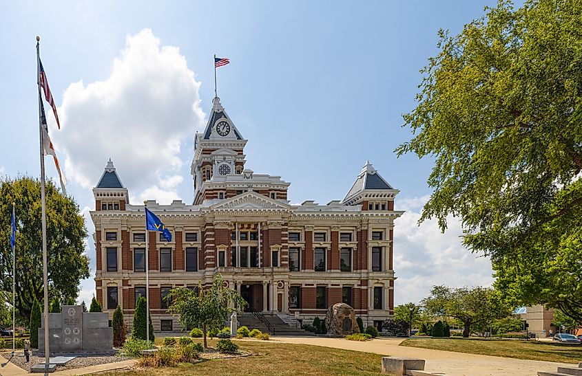 The Johnson County Courthouse in Franklin, Indiana.