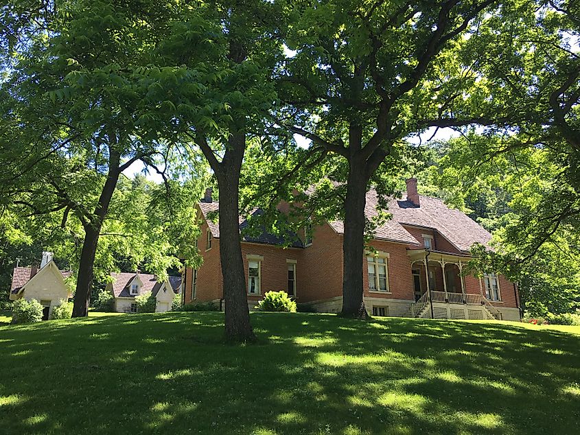The Dewey House at Stonefield Historic Site in Cassville, Wisconsin.