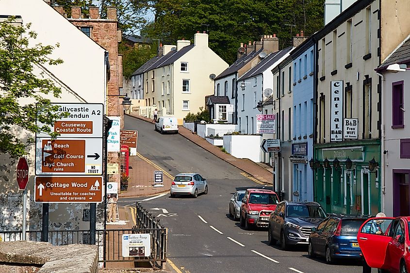 The Main Street in Cushendall, Northern Ireland.