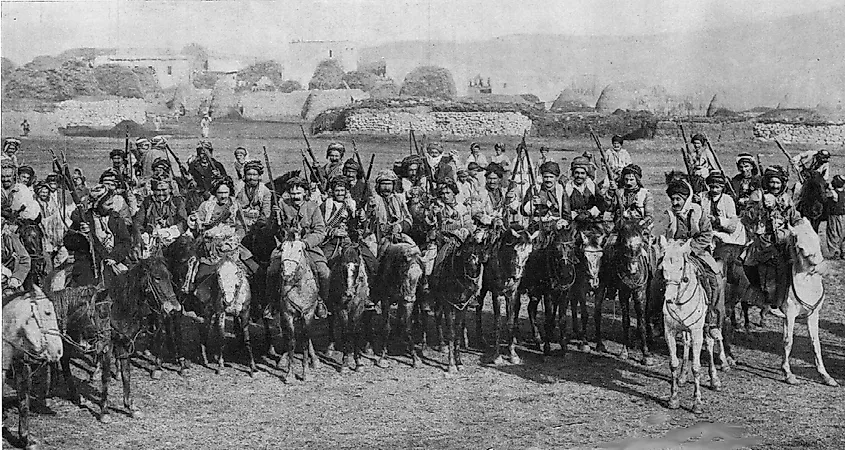 Kurdish cavalry troops of the Ottoman Empire during World War I