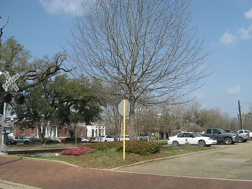 Railroad crossing in Hammond.