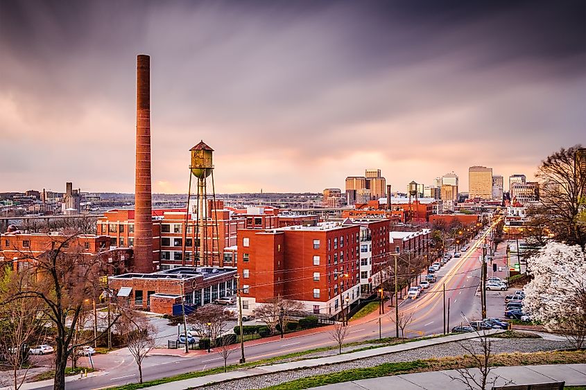 View of the main street in Richmond, Virginia.