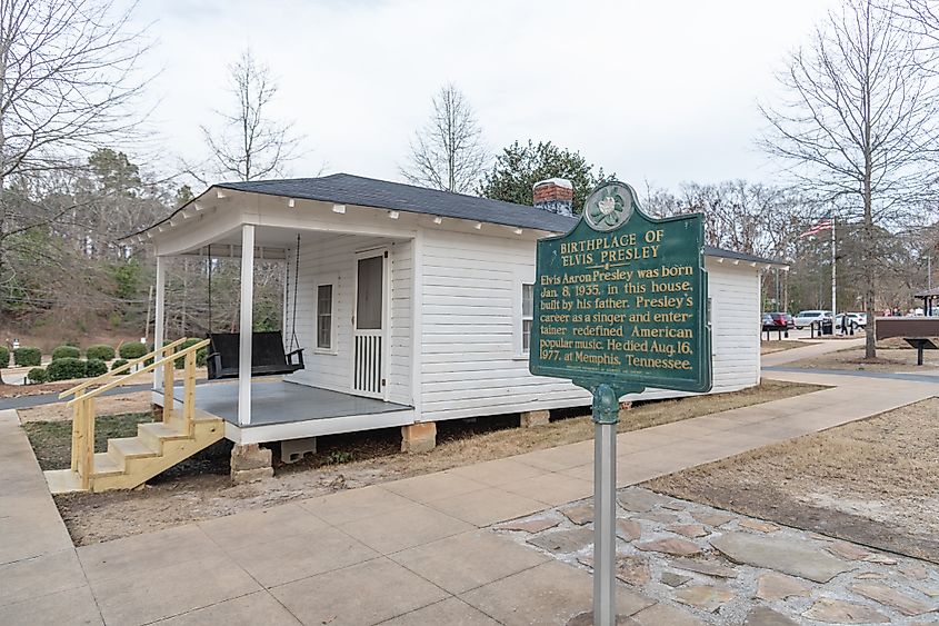 Elvis Presley birthplace museum in the city of Tupelo, Mississippi.