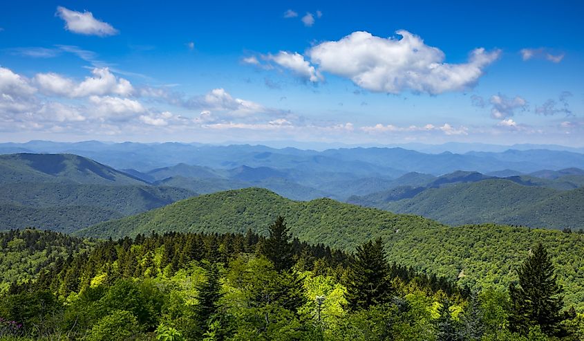 View of The Blue Ridge Mountains in North Carolina