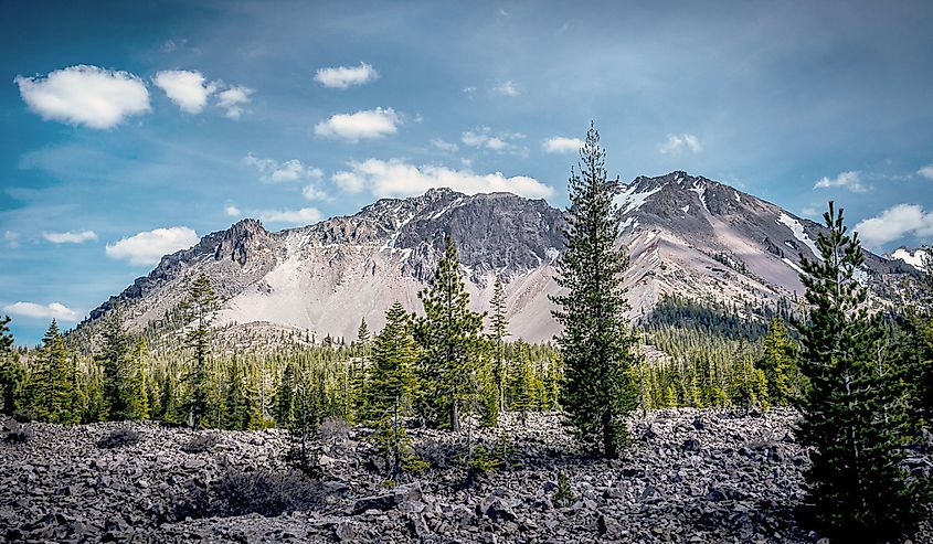 Lassen Peak, also known as Mount Lassen, is the southernmost active volcano in the Shasta Cascade Range.