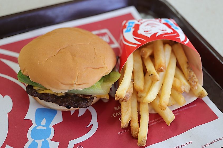 French Fries and Burger at Wendy's