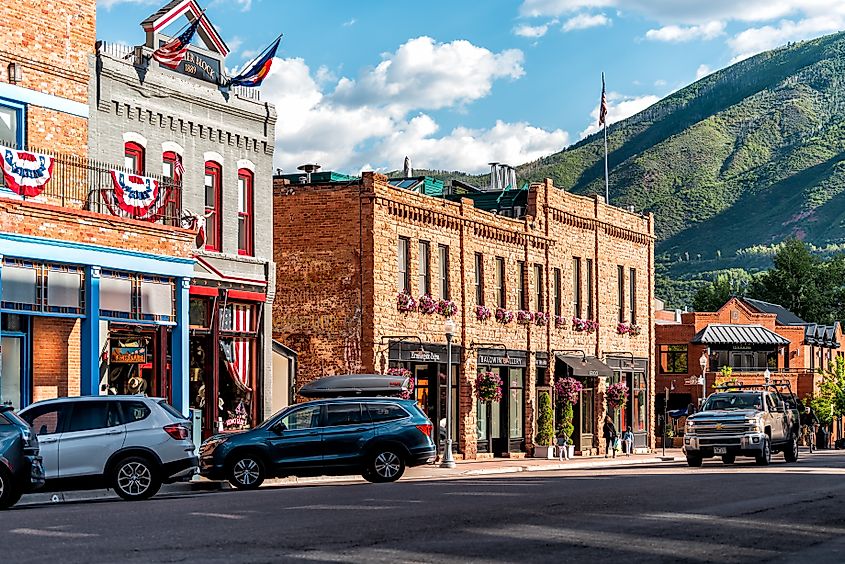 The beautiful downtown area of Aspen, Colorado.
