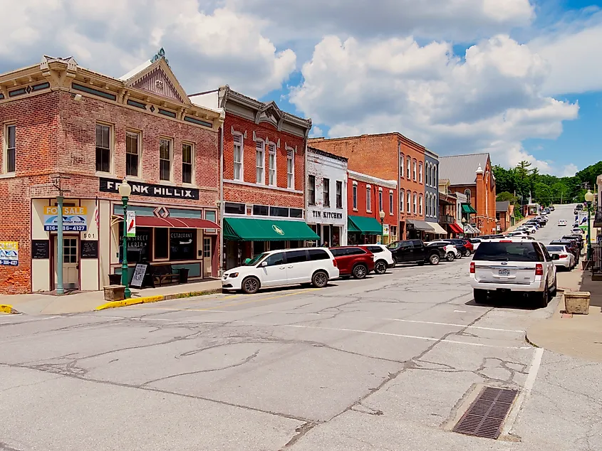 Main Street in downtown Weston, Missouri