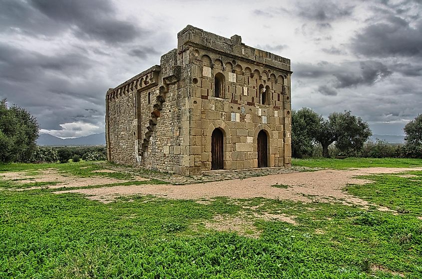 Church of Santa Maria di Sibiola in Serdiana, Sardinia, Italy.