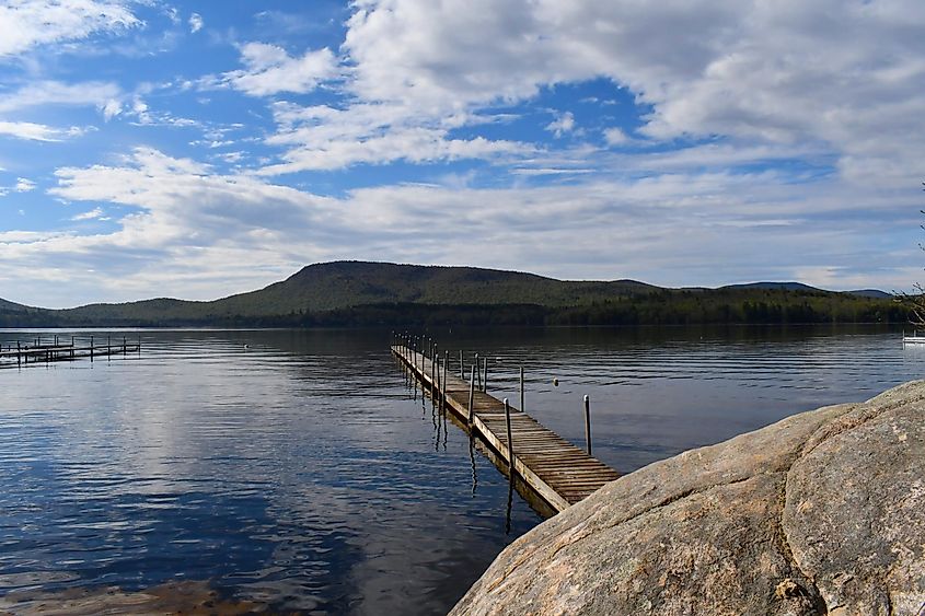 Lake Pleasant in Speculator, New York, situated in the heart of the Adirondack Mountains.