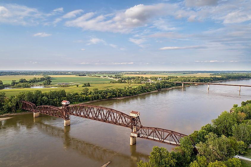 Railroad Katy Bridge at Boonville over Missouri River