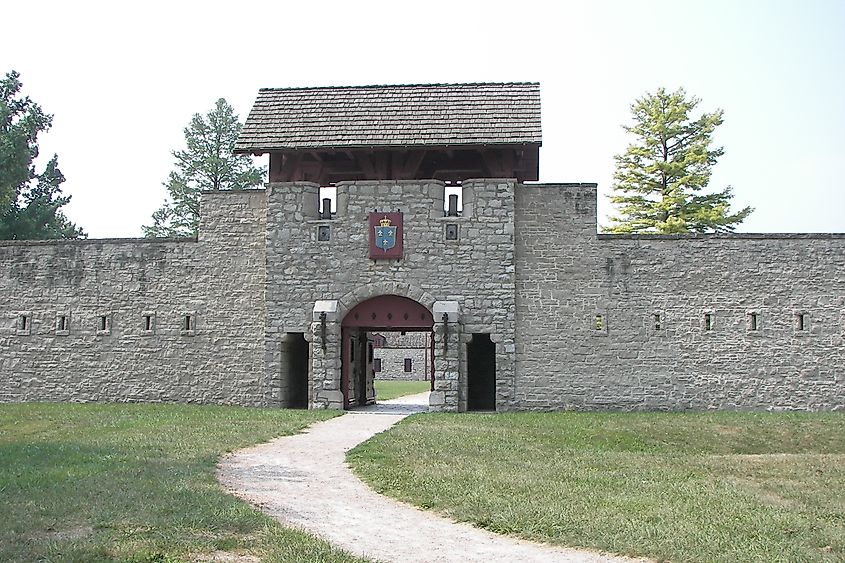 A reconstructed gate at Fort de Chartres in Illinois.