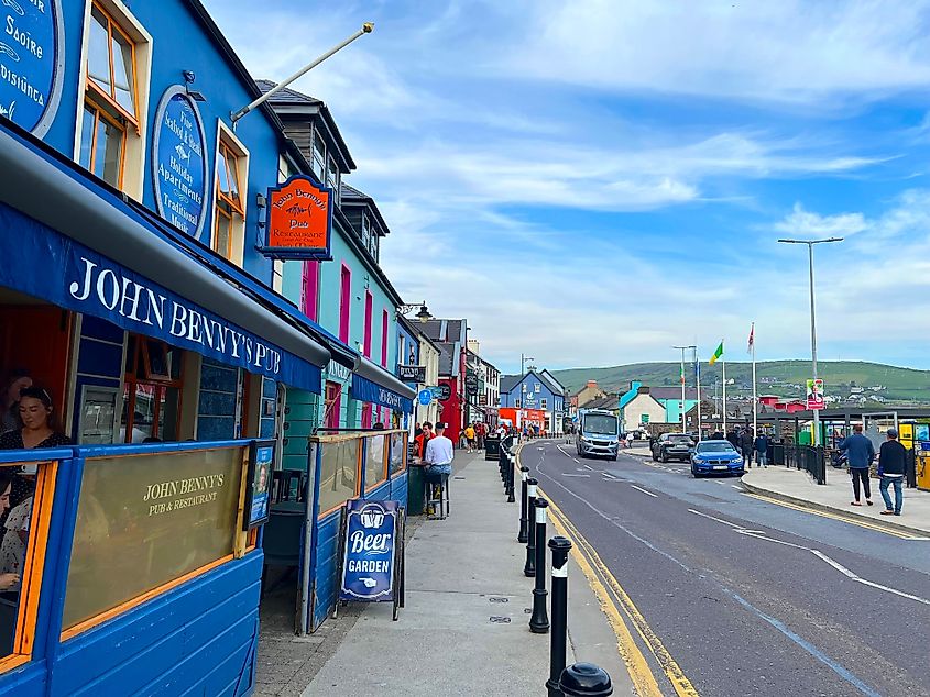 The colourful main street of Dingle, Ireland.