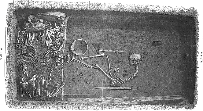 The grave of a Birka, Sweden female Viking supposed to be a high-ranking warrior.