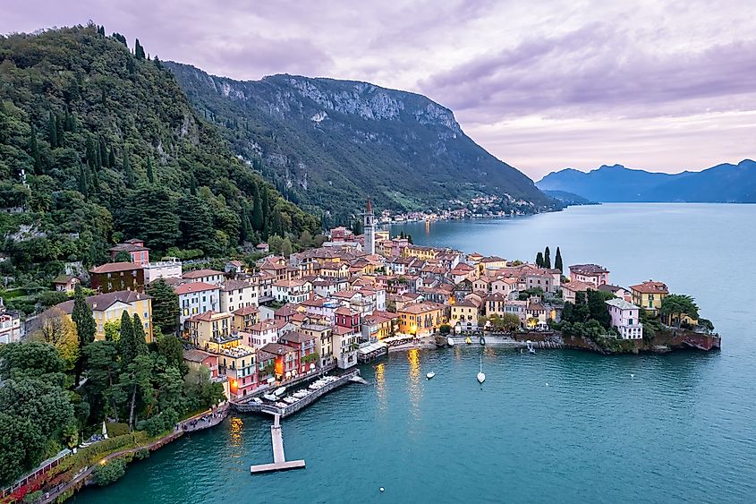 Magical twilight over Varenna on Lake Como, Italy.
