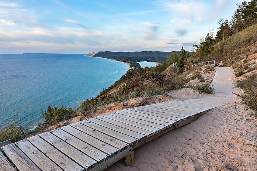 Empire Bluffs Trail is the perfect overlook to see Lake Michigan and the Sleeping Bear Dunes.