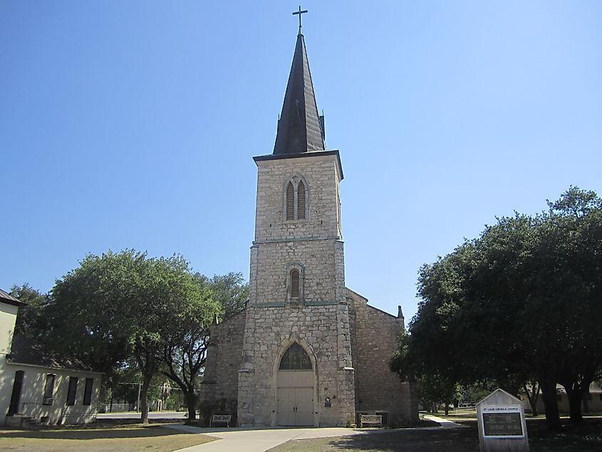 The historic St. Louis Catholic Church is located in downtown Castroville.