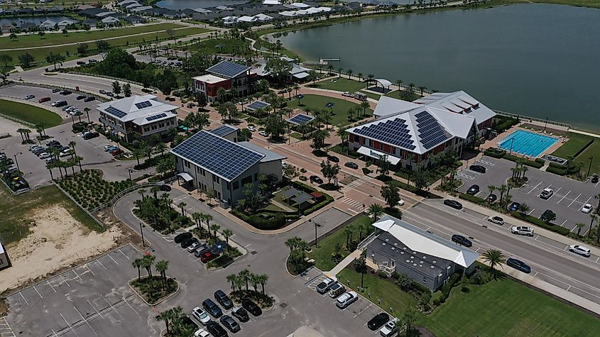 Aerial view of Babcock Ranch, Florida